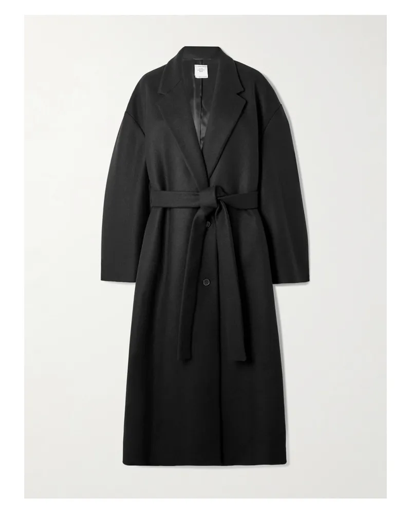 Calvin Klein Beatrice Belted Wool And Cashmere-blend Coat - Black Black