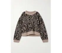 Zamira Leopard-jacquard Cashmere And Silk-blend Sweater - Animal Print