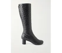 Atomic Intrecciato Leather Knee Boots - Black