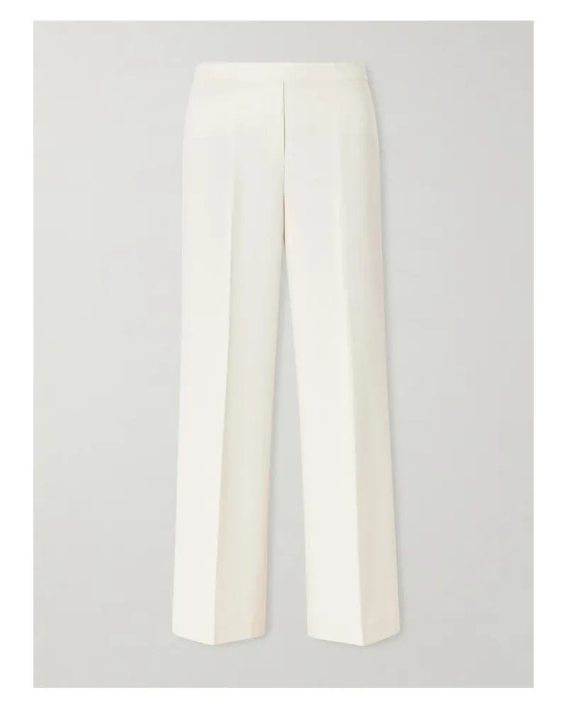 Theory Hose Mit Geradem Bein Aus Crêpe - Wollweiß Wollweiß