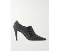 Perluja 90 Leather-trimmed Tweed Pumps - Gray