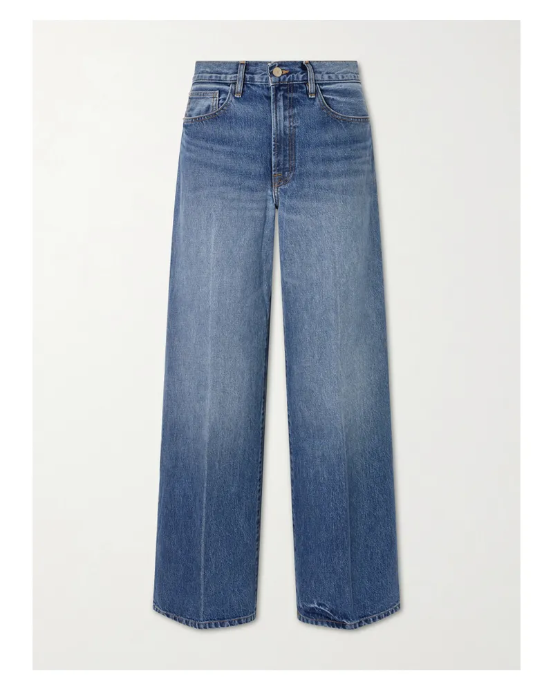 The Elder Statesman Evie Organic Cotton Wide-leg Jeans - Blue Blue