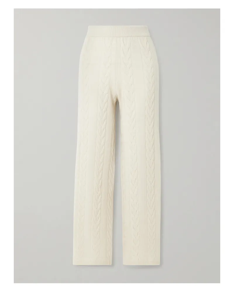 Lisa Yang Dagny Jogginghose Mit Geradem Bein Aus Kaschmir In Zopfstrick - Creme Creme