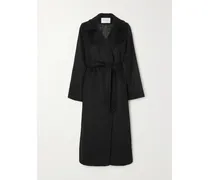 Manuela Mantel Aus Kamelhaar Mit Bindegürtel - Schwarz