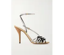 Nodine 100 Bow-detailed Metallic-leather Sandals - Silver