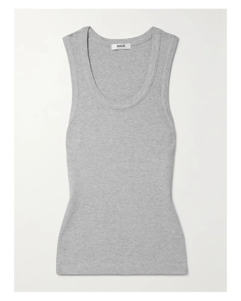 AGOLDE Poppy Tanktop Aus Geripptem Jersey Aus Einer Biobaumwoll-tencel™-lyocell-mischung Mit Stretch-anteil - Grau Grau