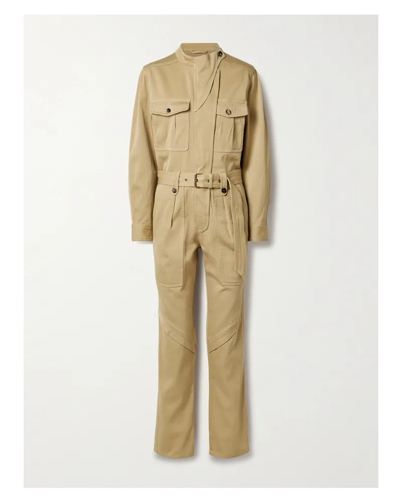 Isabel Marant Jelica Jumpsuit Aus Baumwoll-twill Mit Gürtel - Neutral Neutral