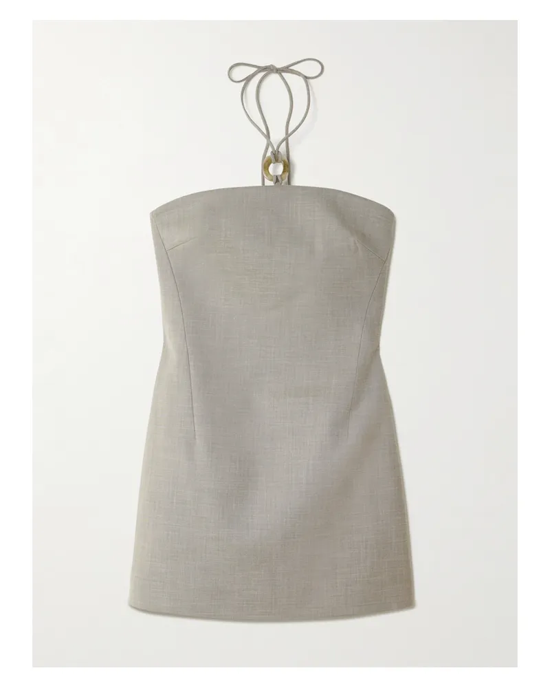 SIR Minikleid Aus Webstoff Mit Verzierung Und Neckholder - Grau Grau