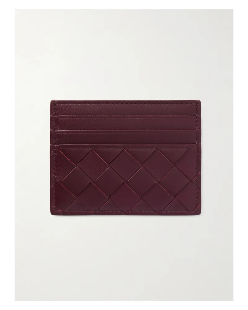 Bottega Veneta Kartenetui Aus Intrecciato-leder - Burgunder Burgunder