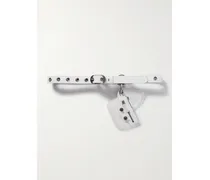 Le Cagole Gürtel Aus Leder In Knitteroptik Mit Verzierungen - Weiß