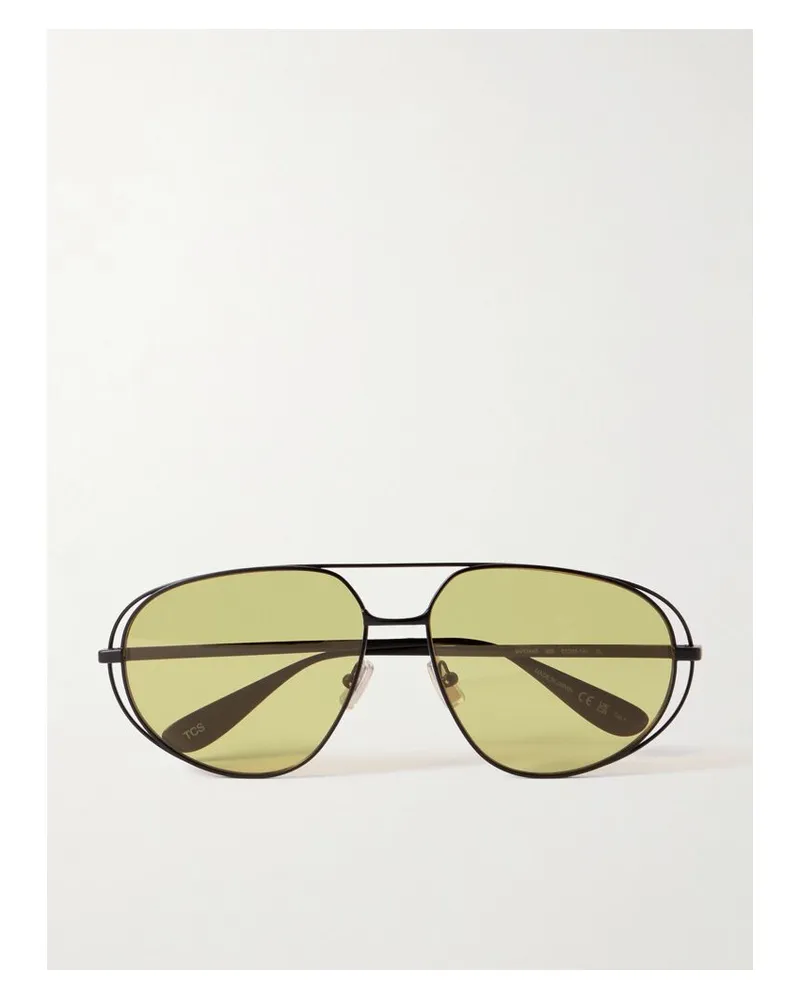 Bottega Veneta Stahlgraue Pilotensonnenbrille - Schwarz Schwarz