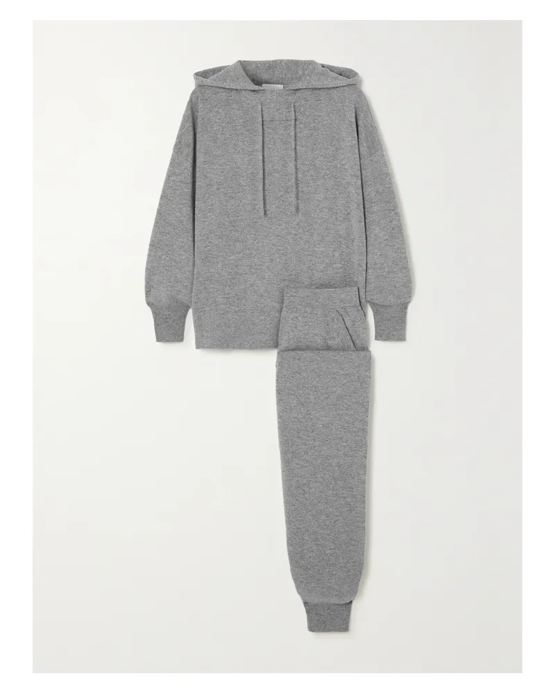 ALLUDE Cashmere Hoodie And Track Pants Set - Gray Gray