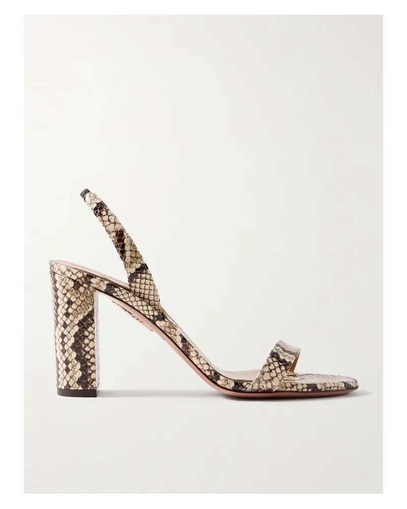 Aquazzura So Nude 85 Slingback-sandalen Aus Leder Mit Schlangeneffekt - Animal-Print Animal-print