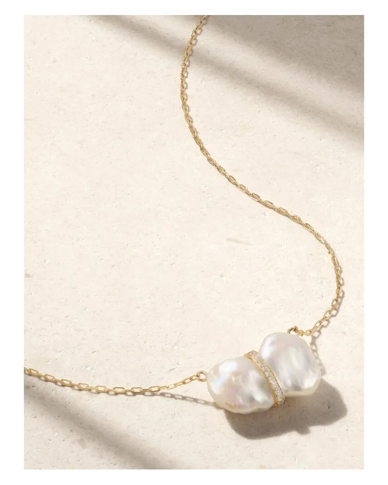 JIA JIA Ocean Kette Aus 14 Karat Gold Mit Perle Und Diamanten - Weiß Weiß