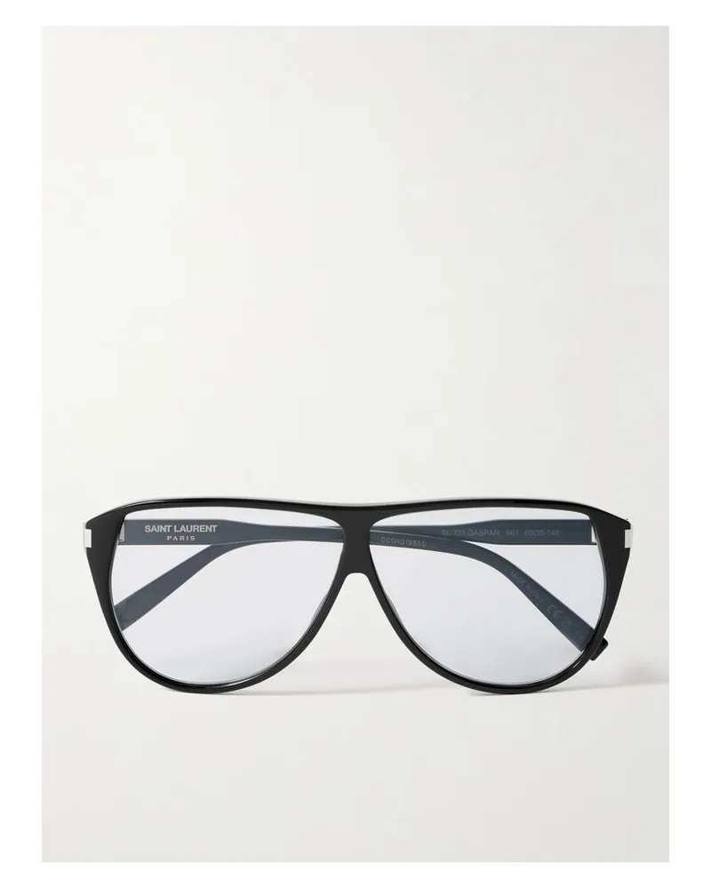 Saint Laurent Pilotensonnenbrille Aus Azetat - Schwarz Schwarz