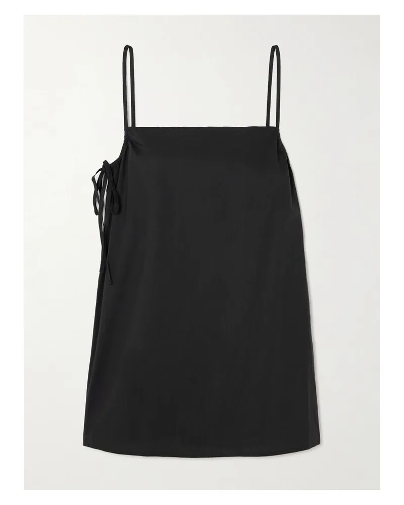 Deiji Studios Drawcurve Minikleid Aus Biobaumwollpopeline Zum Binden - Schwarz Schwarz