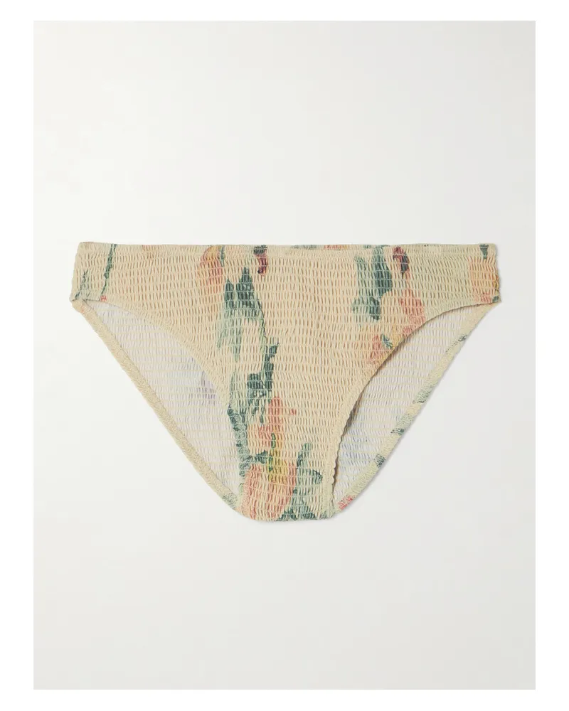 Totême Gerafftes Bikini-höschen Aus Recyceltem Material Mit Blumenprint - Pink Pink