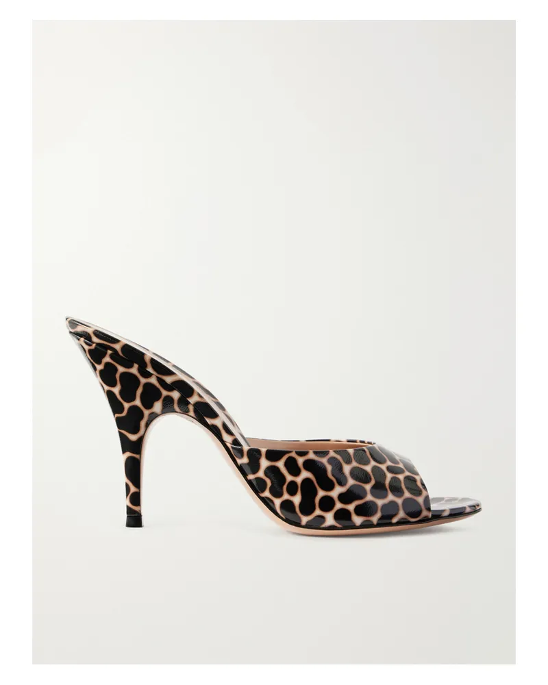 Gianvito Rossi 95 Leopard-print Leather Mules - Animal Print Animal
