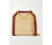 The Falabella Tiny Vegetarian Leather-trimmed Raffia Shoulder Bag - Neutrals