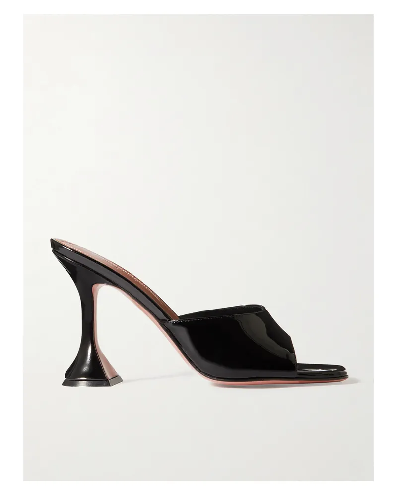Amina Muaddi Lupita Mules Aus Lackleder - Schwarz Schwarz