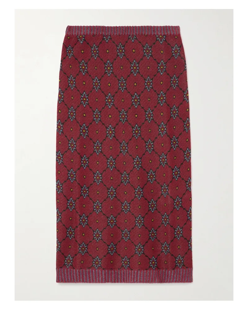 Etro Midirock Aus Jacquard-strick - Burgunder Burgunder