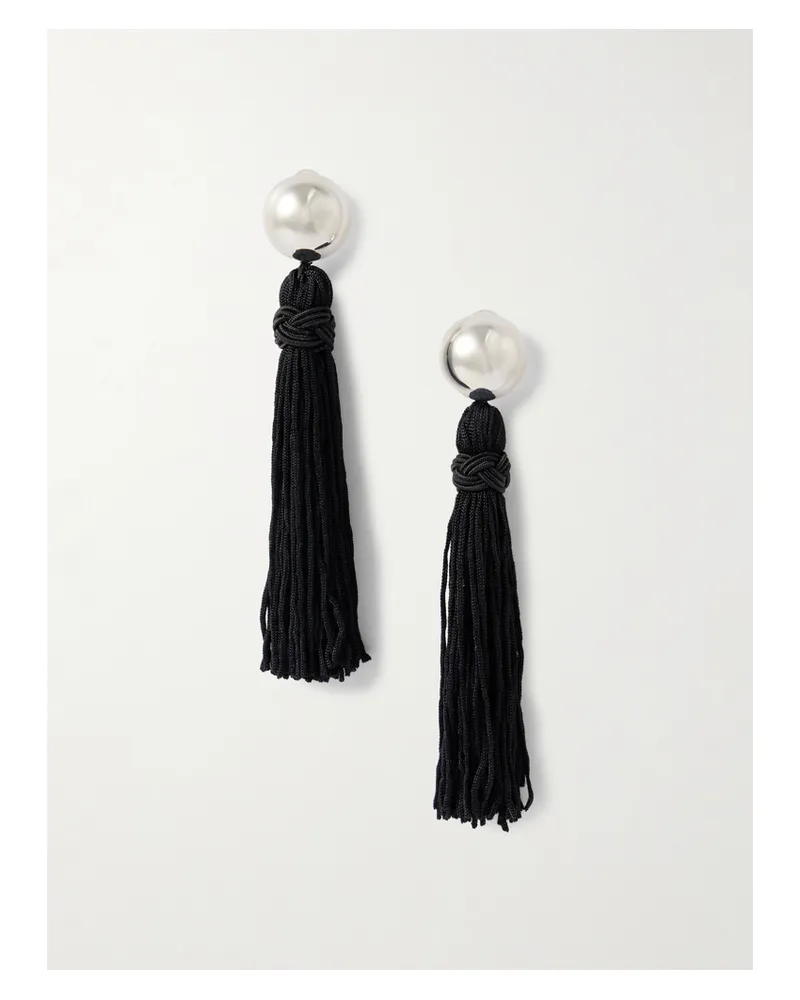 Sophie Buhai Venetian Tasseled Silver Earrings - Black Black