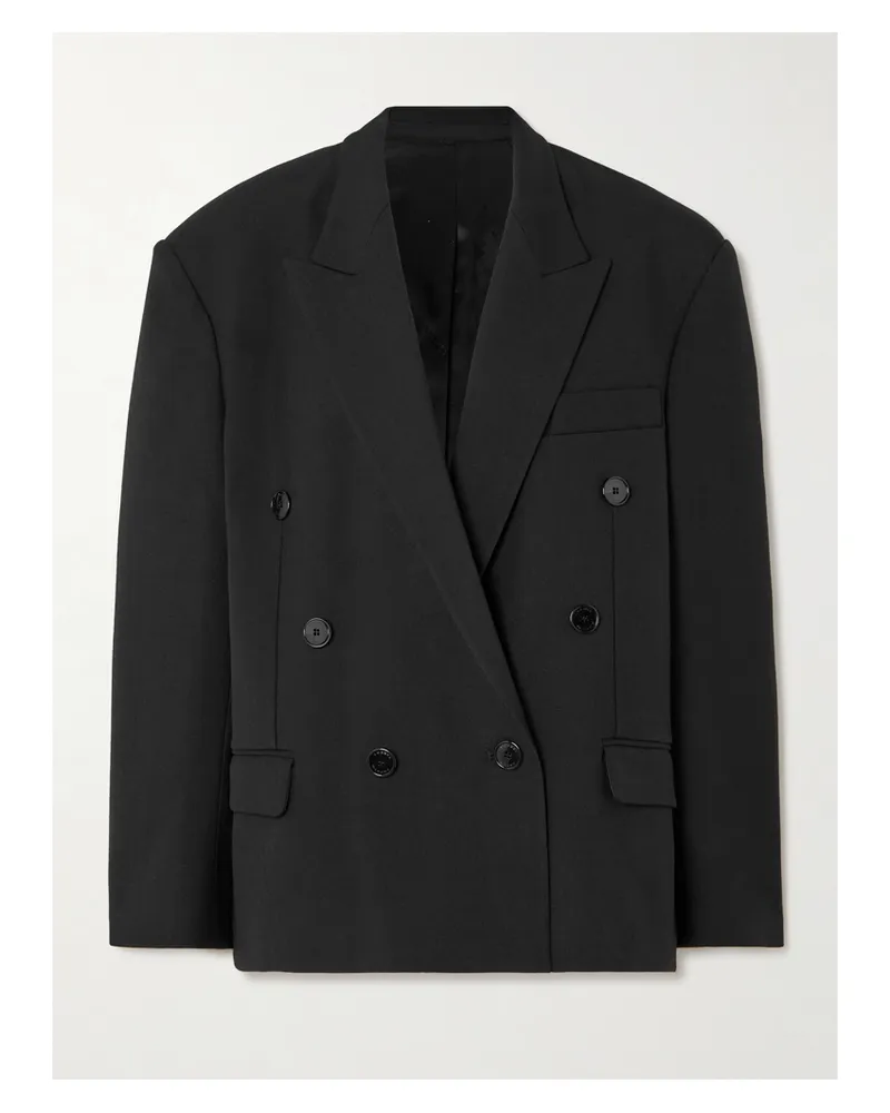 Isabel Marant Klero Doppelreihiger Oversized-blazer Aus Woll-twill - Schwarz Schwarz