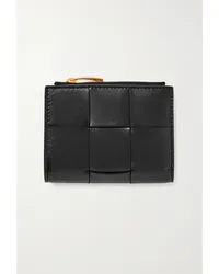 Bottega Veneta Cassette Portemonnaie aus Intrecciato-leder Schwarz