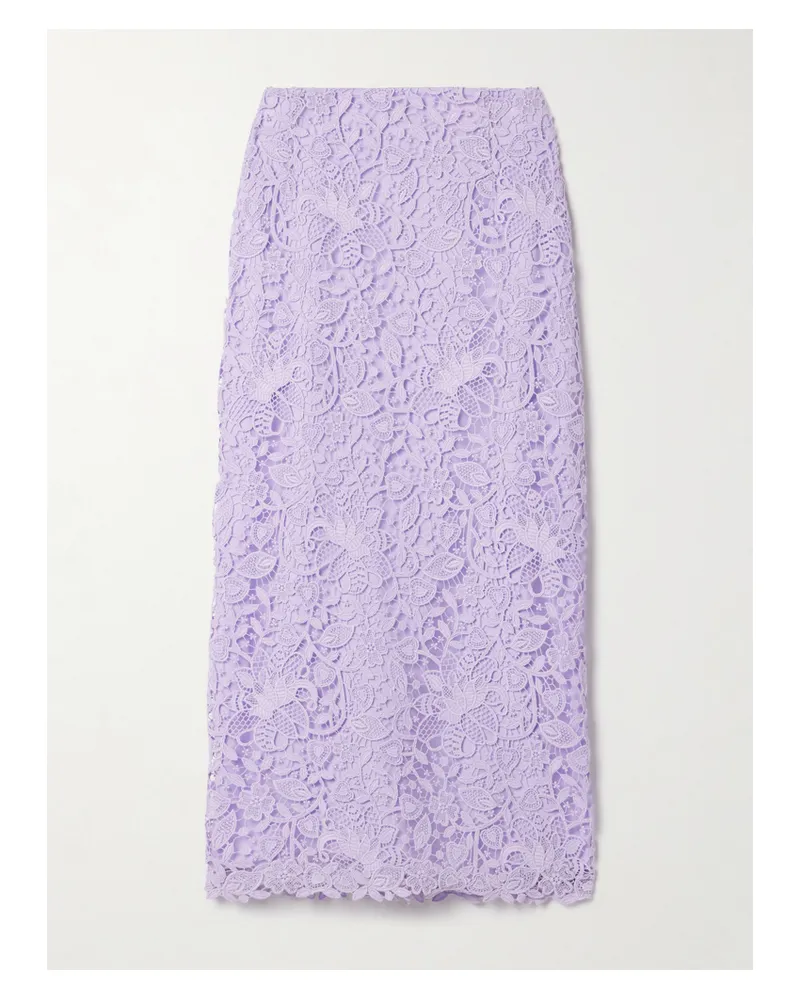 Carolina Herrera New York Midirock Aus Schnurgebundener Spitze - Lila Lila