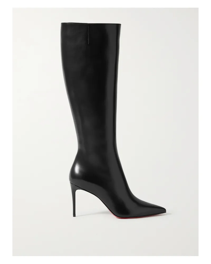 Christian Louboutin Kate Botta 85 Leather Knee Boots - Black Black