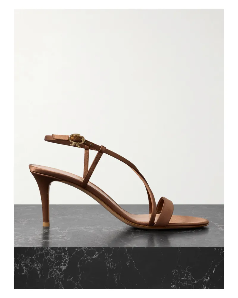 Gianvito Rossi 70 Sandalen Aus Satin - Braun Braun