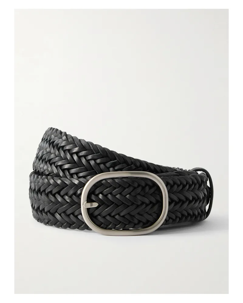 Dragon Diffusion Woven Leather Belt - Black Black