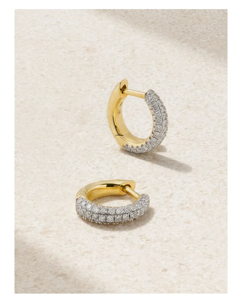 Octavia Elizabeth Yana Micro Creolen Aus Recyceltem 18 Karat Gold Mit Diamanten Gold