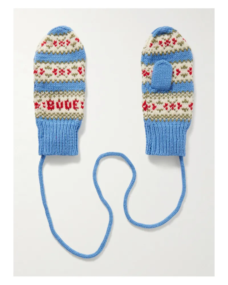 BODE Wedgewood Fäustlinge Mit Fair-isle-muster - Blau Blau