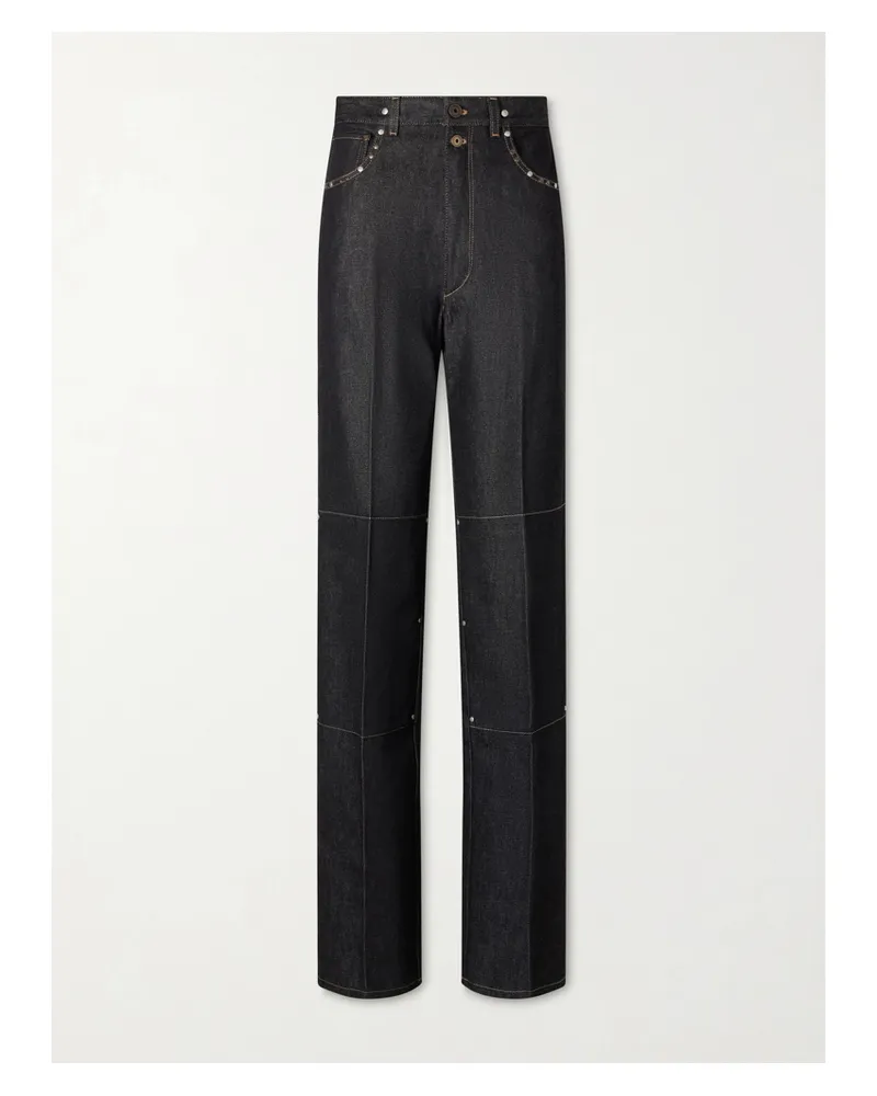 Christophe Lemaire High-rise Studded Straight-leg Jeans - Black Black