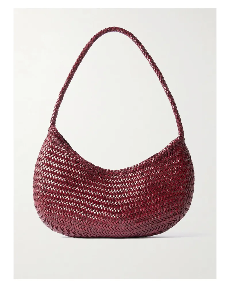 Dragon Diffusion Nova Luna Woven Leather Shoulder Bag - Red Red