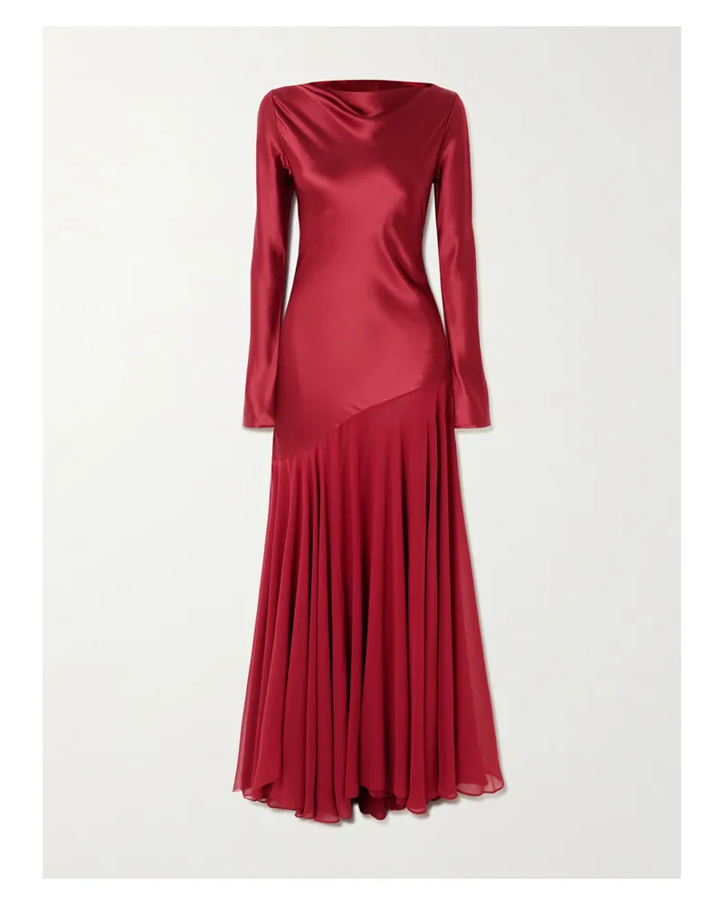 TOVE Cordelia Silk-satin And -chiffon Gown - Red Red