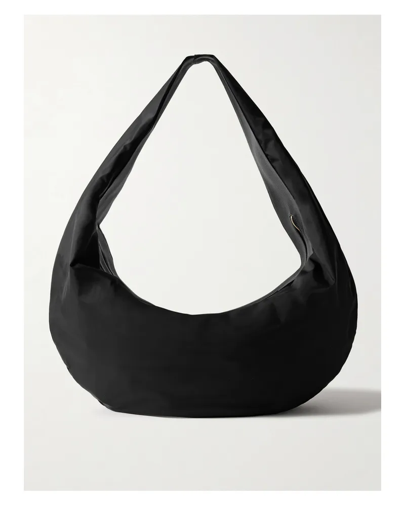 KHAITE Olivia Sport Xl Textured Leather-trimmed Shell Shoulder Bag - Black Black