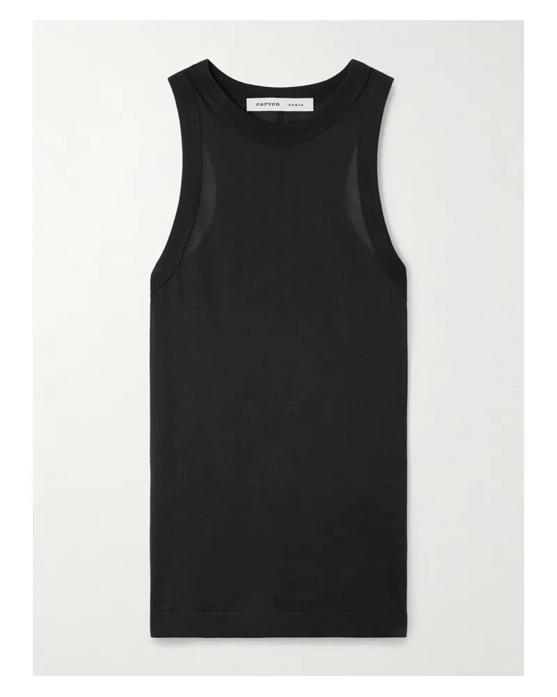Carven Tanktop Aus Seide - Schwarz Schwarz