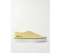 Le Fefe Embroidered Canvas Sneakers - Yellow