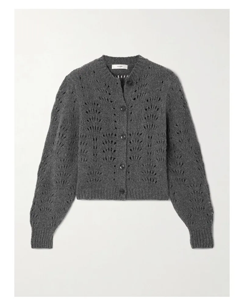 Frame Denim Cardigan Aus Merinowolle In Lochstrick - Grau Grau
