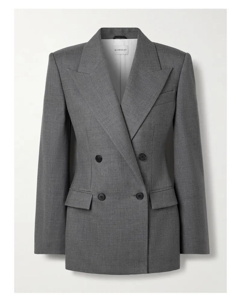 Givenchy Doppelreihiger Blazer Aus Woll-twill - Grau Grau