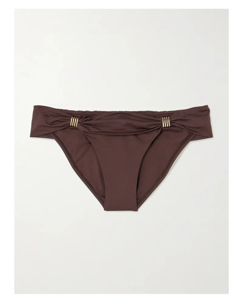 Melissa Odabash Grenada Embellished Bikini Briefs - Brown Brown