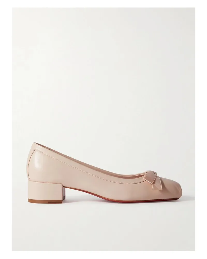 Christian Louboutin Mamaflirt 30 Ballerinas Aus Leder Mit Schleife - Neutral Neutral