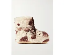 Icon Low Cow-print Fleece Moon Boots - Animal print