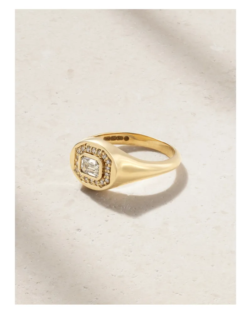 Stone & Strand The Essential Splurge Ring Für Den Kleinen Finger Aus 14 Karat Gold Mit Diamanten Gold