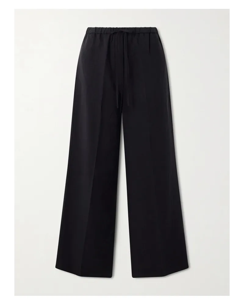 Totême Hose Mit Weitem Bein Aus Leinen - Schwarz Schwarz