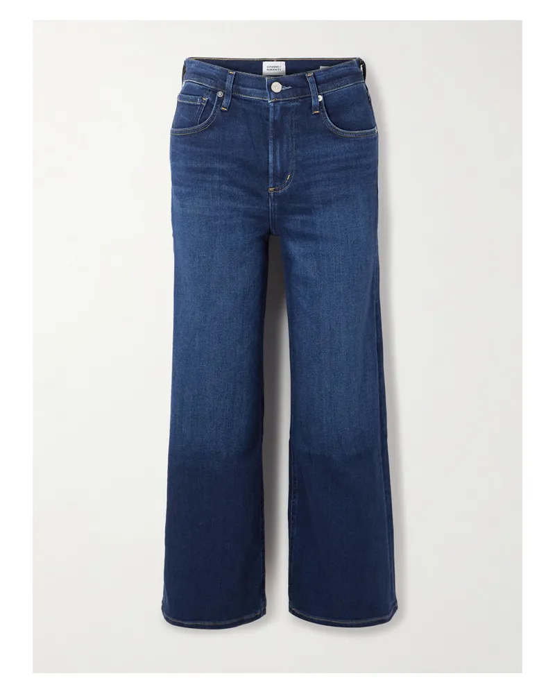 Citizens of humanity Lyra Cropped High-rise Wide-leg Jeans - Blue Blue