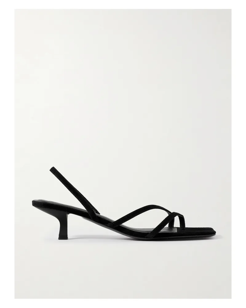 St. Agni Pina Slingback-sandalen Aus Veloursleder - Schwarz Schwarz