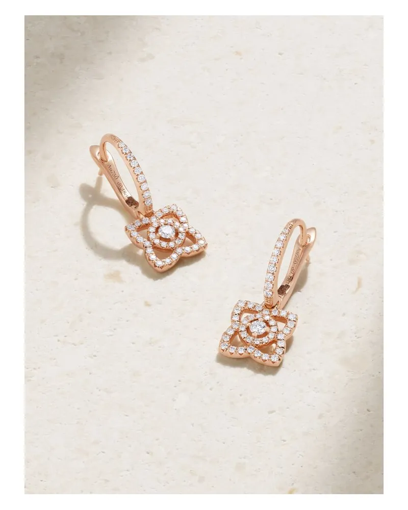 De Beers Enchanted Lotus Creolen Aus 18 Karat Roségold Mit Diamanten Gold